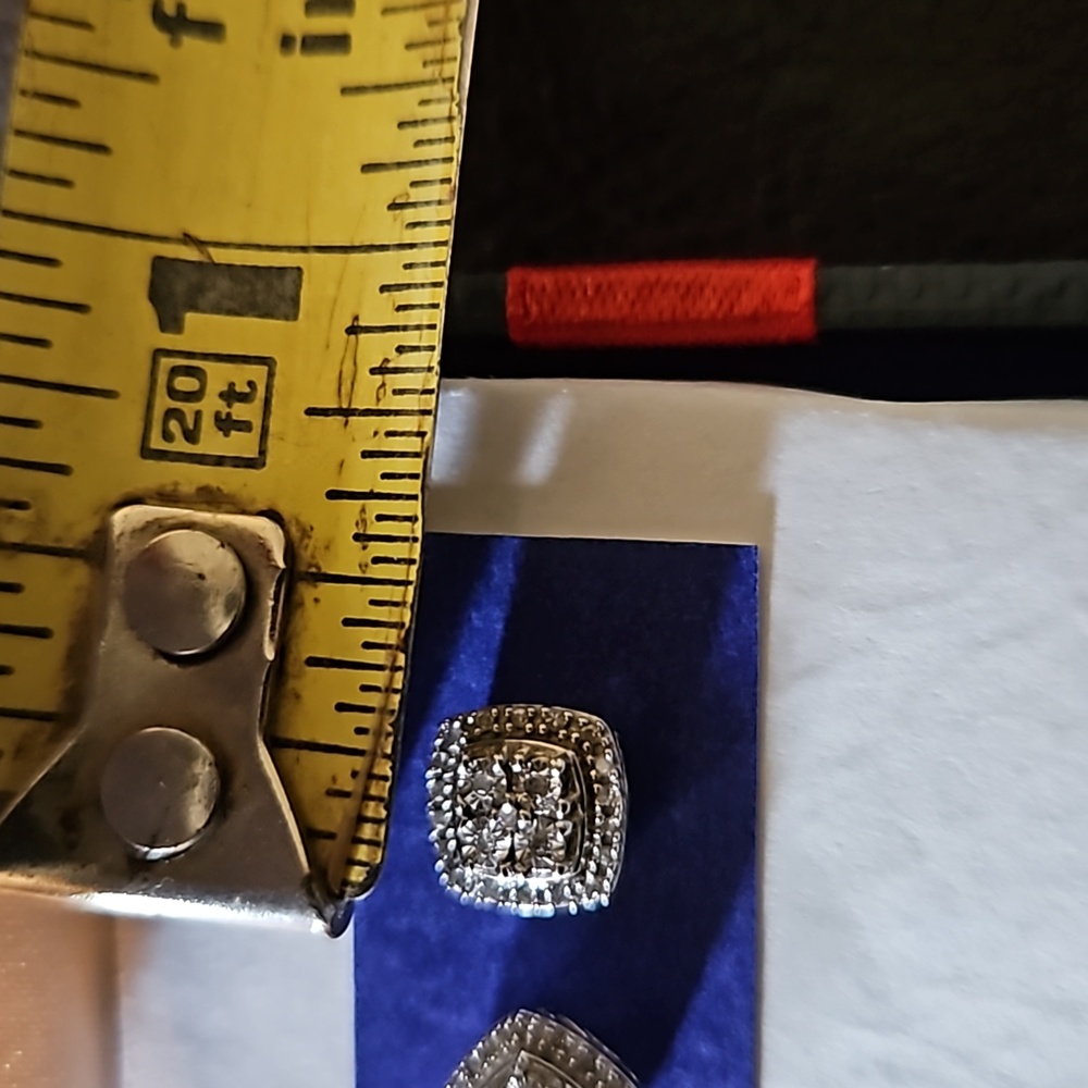 Diamond Earrings Set 1/10 CT TW I-J13, in 925 Sterling Silver. Luxury - Picture 4 of 16